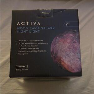 Ativa Moon Lamp Galaxy Night Light - Black and Purple